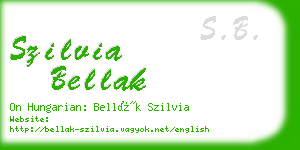 szilvia bellak business card